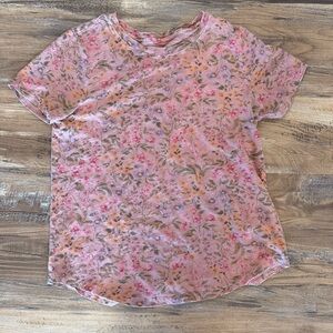 Old Navy Pink Floral Short Sleeve Tee